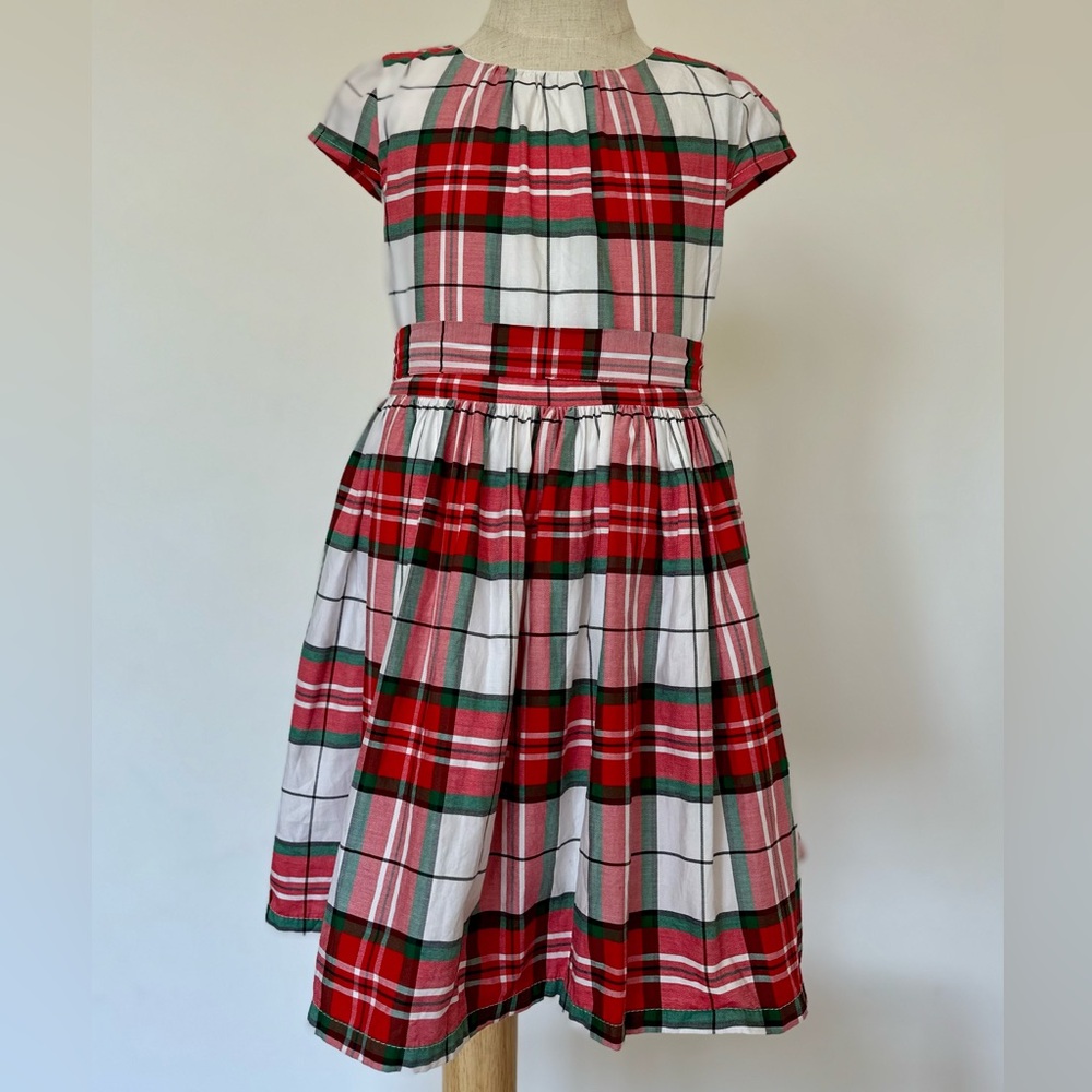 Plaid Dress in Red, Green, and White